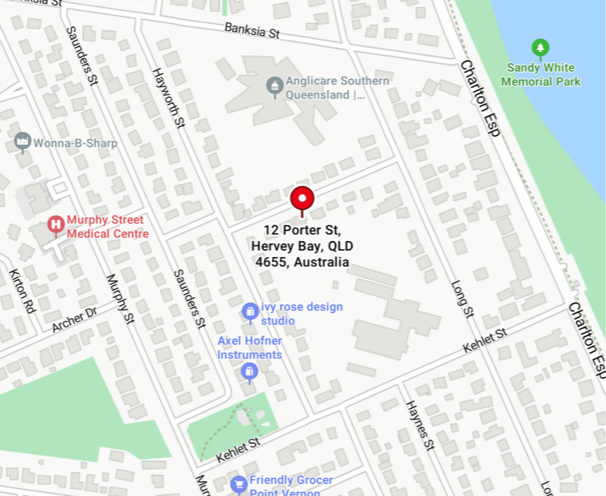 Map showing the practice location
