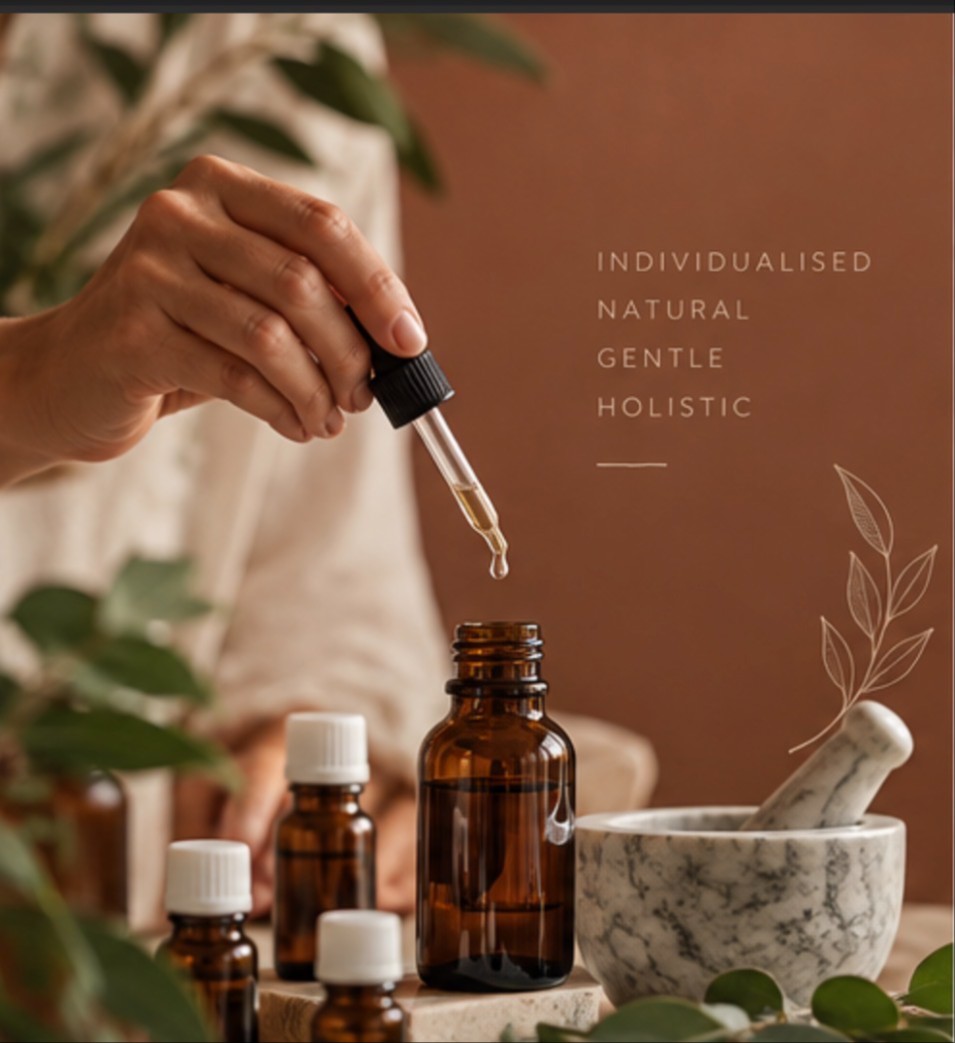 making a homeopathic remedy up with remedies to choose from and a dispensing bottle.
