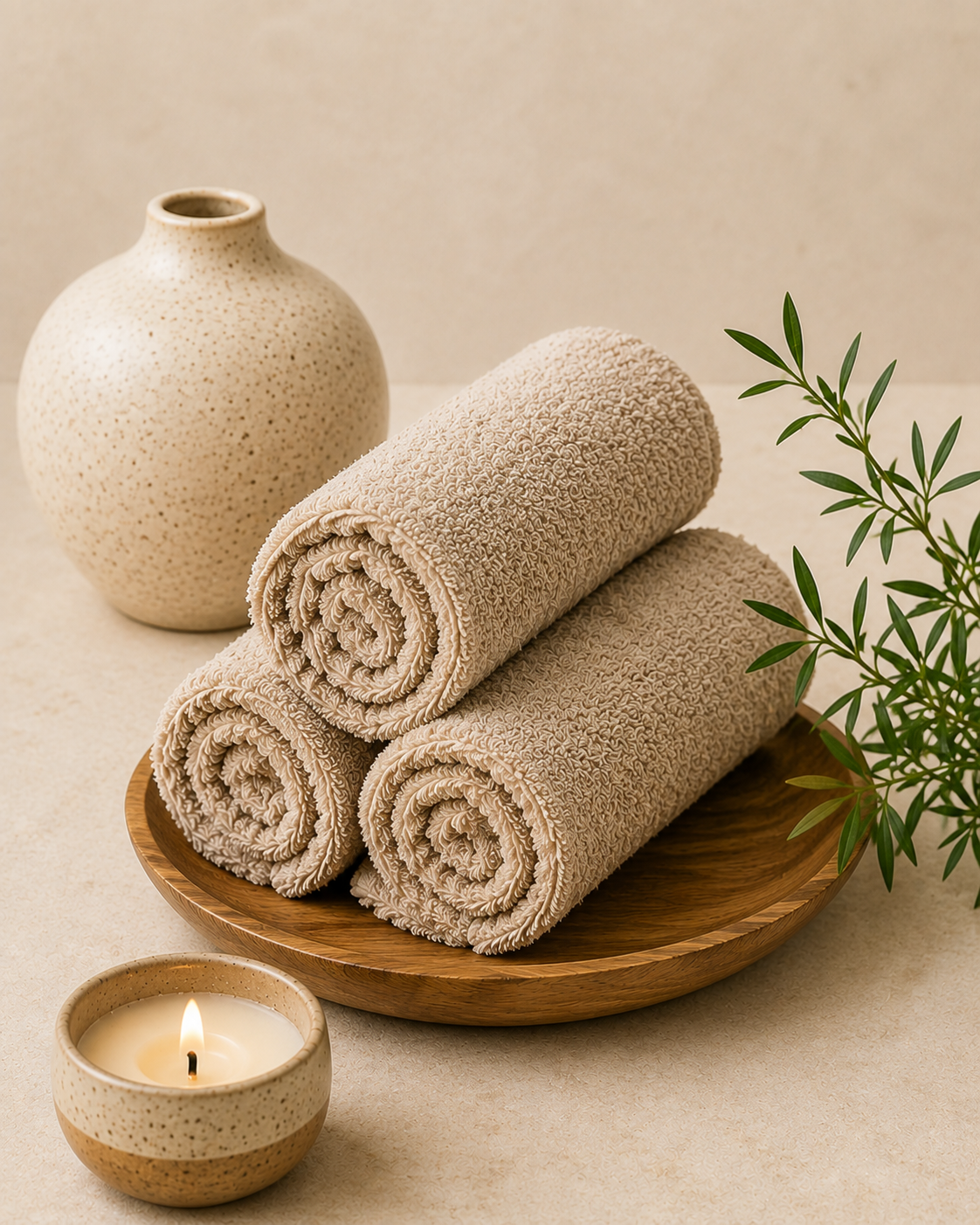 A neatly prepared towel in the private hijama treatment space at Nourish Health in Casula, representing a calm and welcoming environment for women receiving hijama therapy.